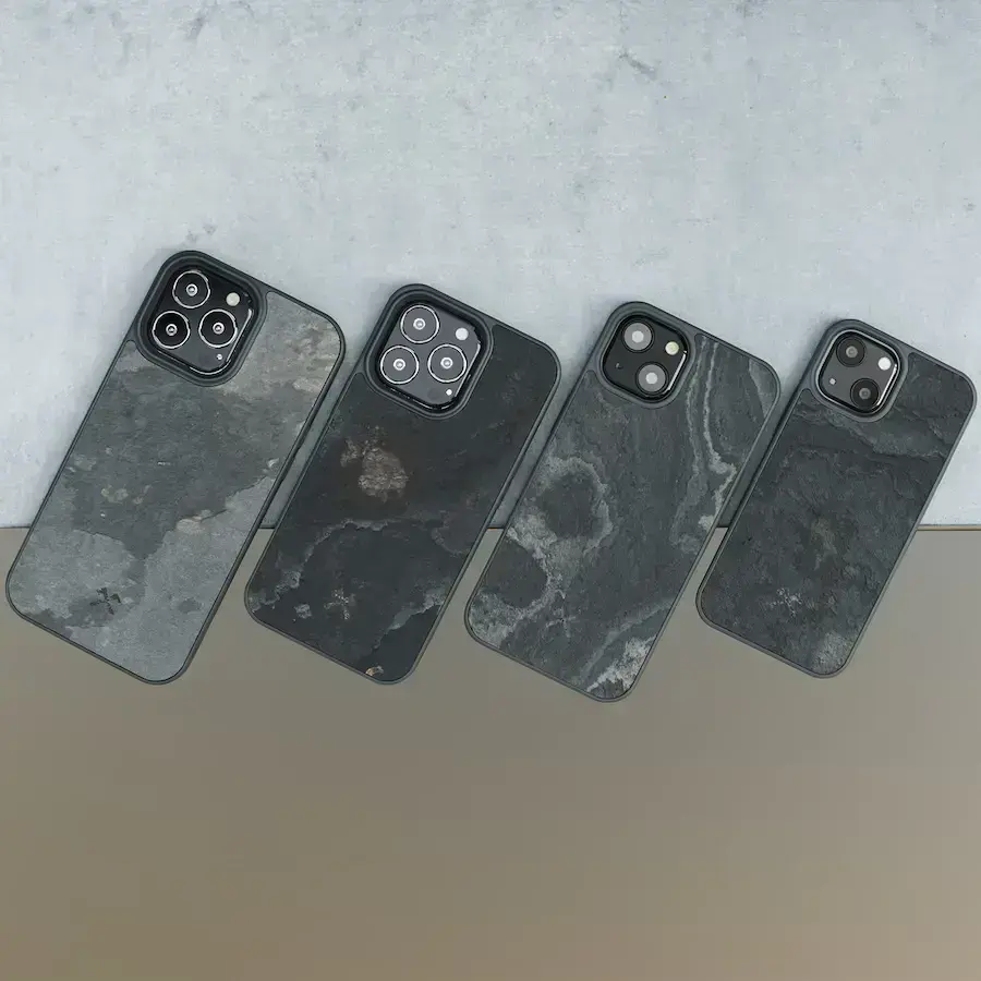 Чехол из натурального камня Woodcessories Bumper Case Camo Grey MagSafe для iPhone 13 (14352-1)