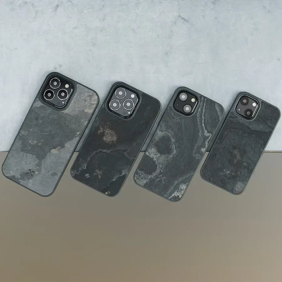 Чехол из натурального камня Woodcessories Bumper Case Camo Grey MagSafe для iPhone 13 (14352-1)