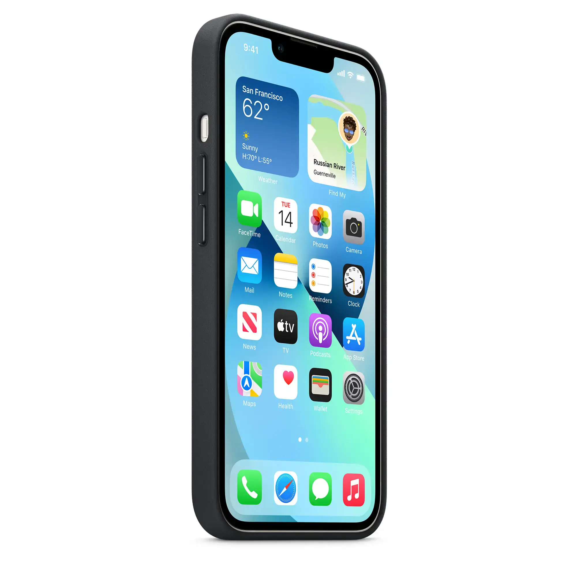 Чехол Apple iPhone 13 Leather Case with MagSafe - Midnight (MM183)