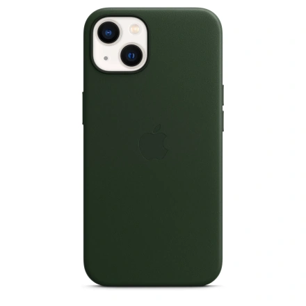 Чохол Apple iPhone 13 Leather Case with MagSafe - Sequoia Green (MM173) Lux Copy