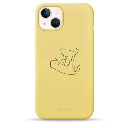Чехол Pump Silicone Minimalistic Case for iPhone 13 mini - Cat on Cat (PMSLMN13MINI-1/306)