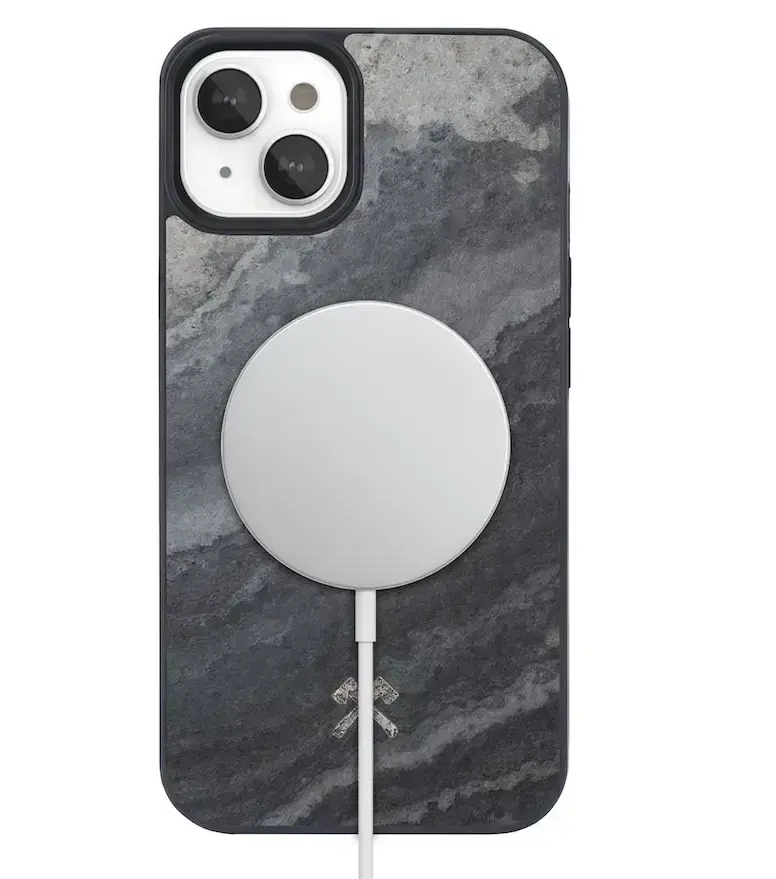Чехол из натурального камня Woodcessories Bumper Case Camo Grey MagSafe для iPhone 13 (14352-1) Чехол из натурального камня Woodcessories Bumper Case Camo Grey MagSafe для iPhone 13 (14352-1)
