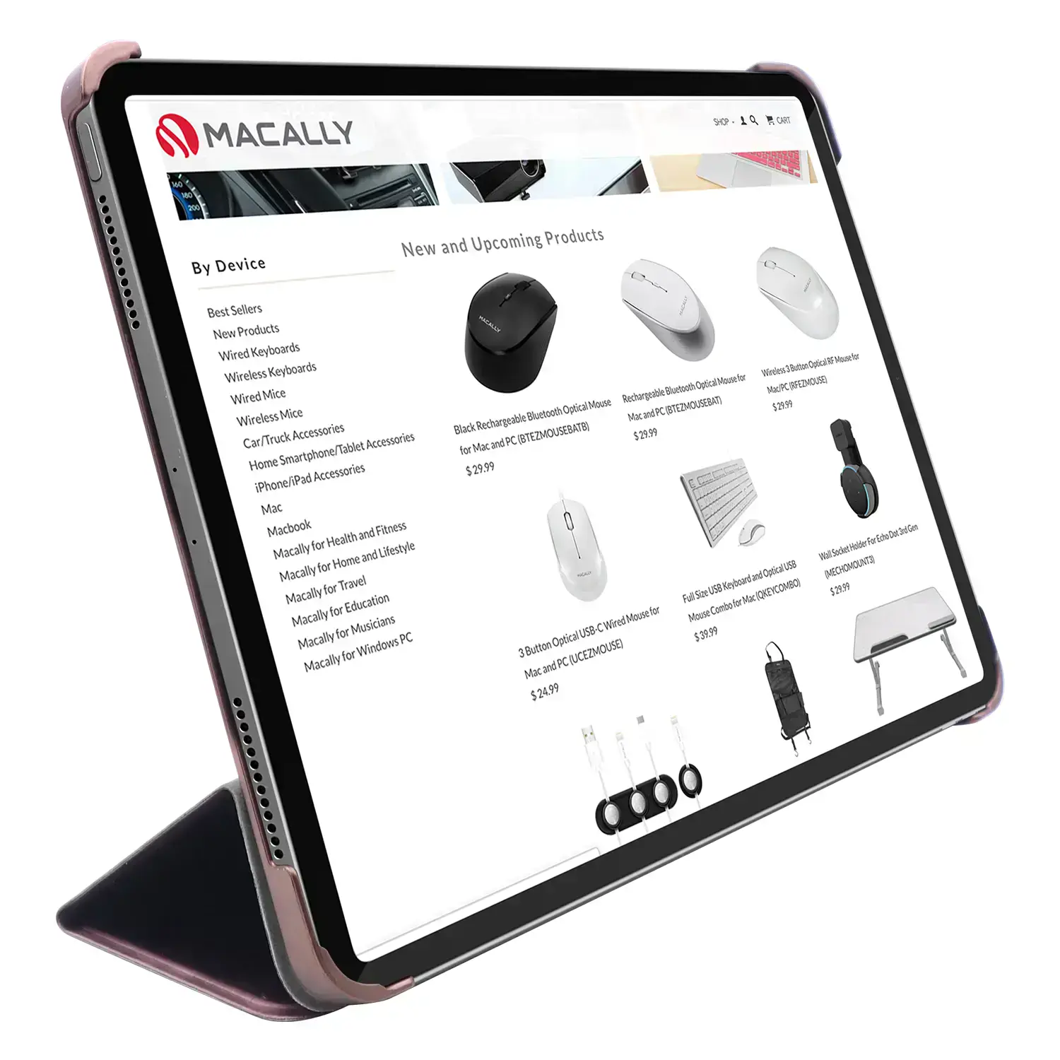 Чехол-книжка Macally Protective Case for iPad Pro 12.9" (2020/2021) - Pink (BSTANDPRO5L-RS)