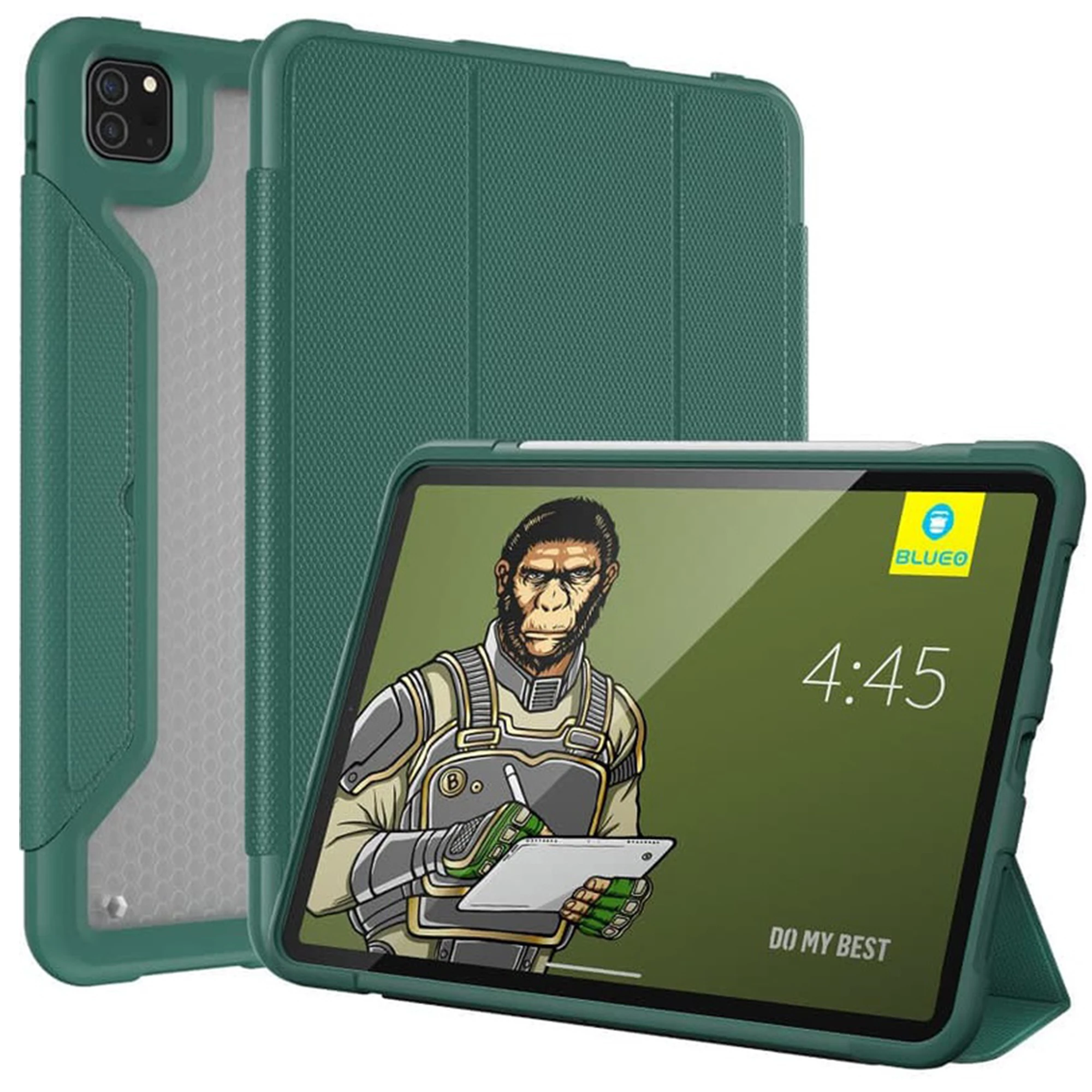 Чохол-книжка Blueo Drop Resistance Case with leather for iPad Air (4th generation) / iPad Pro 11” (2018 / 2020 / 2021) - Dark Green