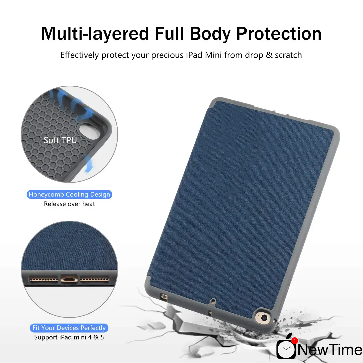 Чехол-книжка Mutural Case for iPad Mini 5 (2019) Dark Blue