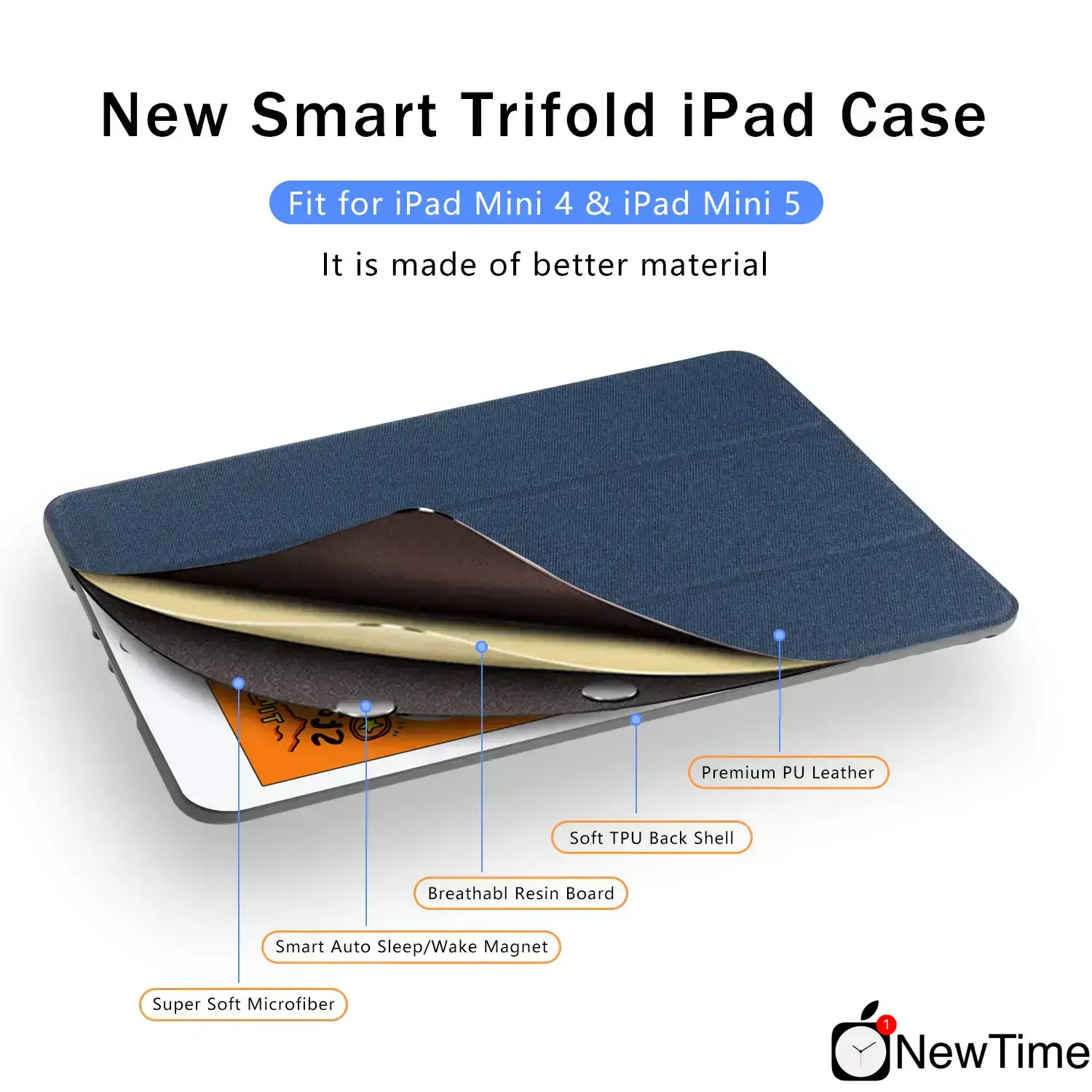 Чехол-книжка Mutural Case for iPad Mini 5 (2019) Dark Blue