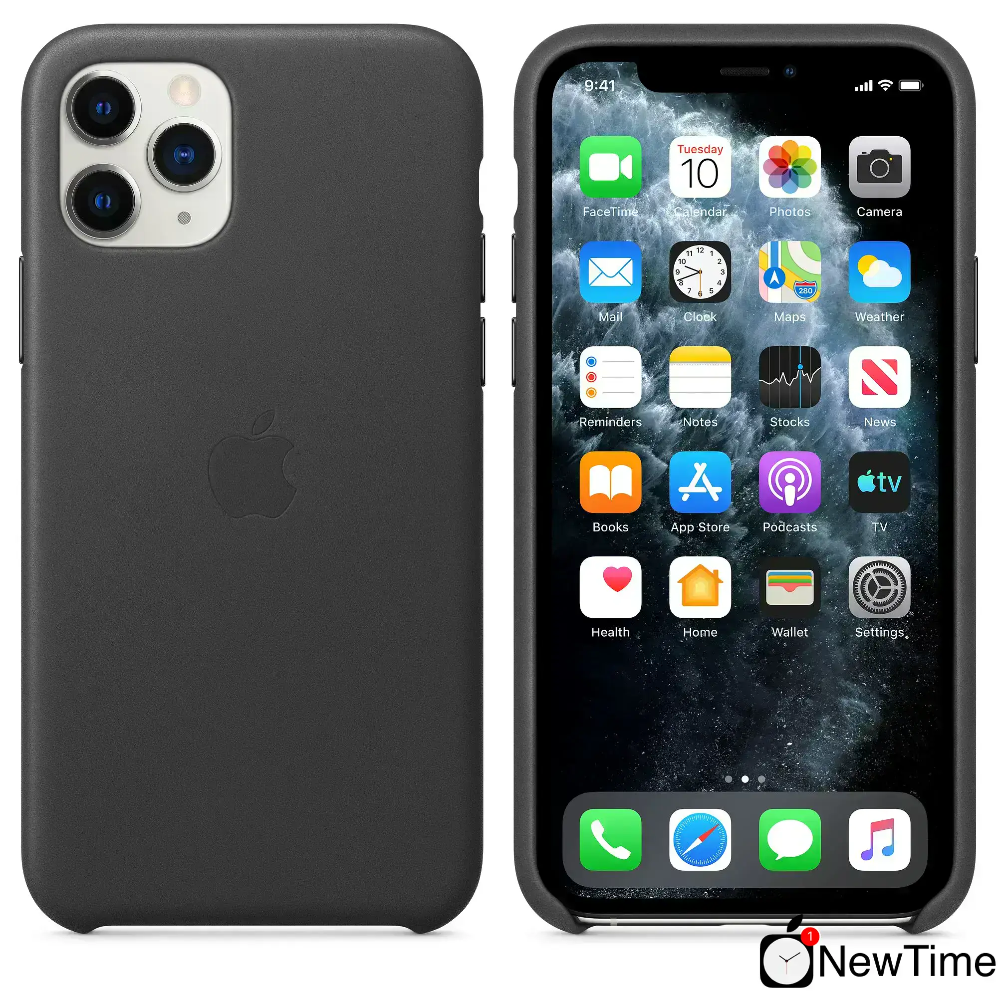 Чохол Apple iPhone 11 Pro Max Leather Case - Black (MX0E2)