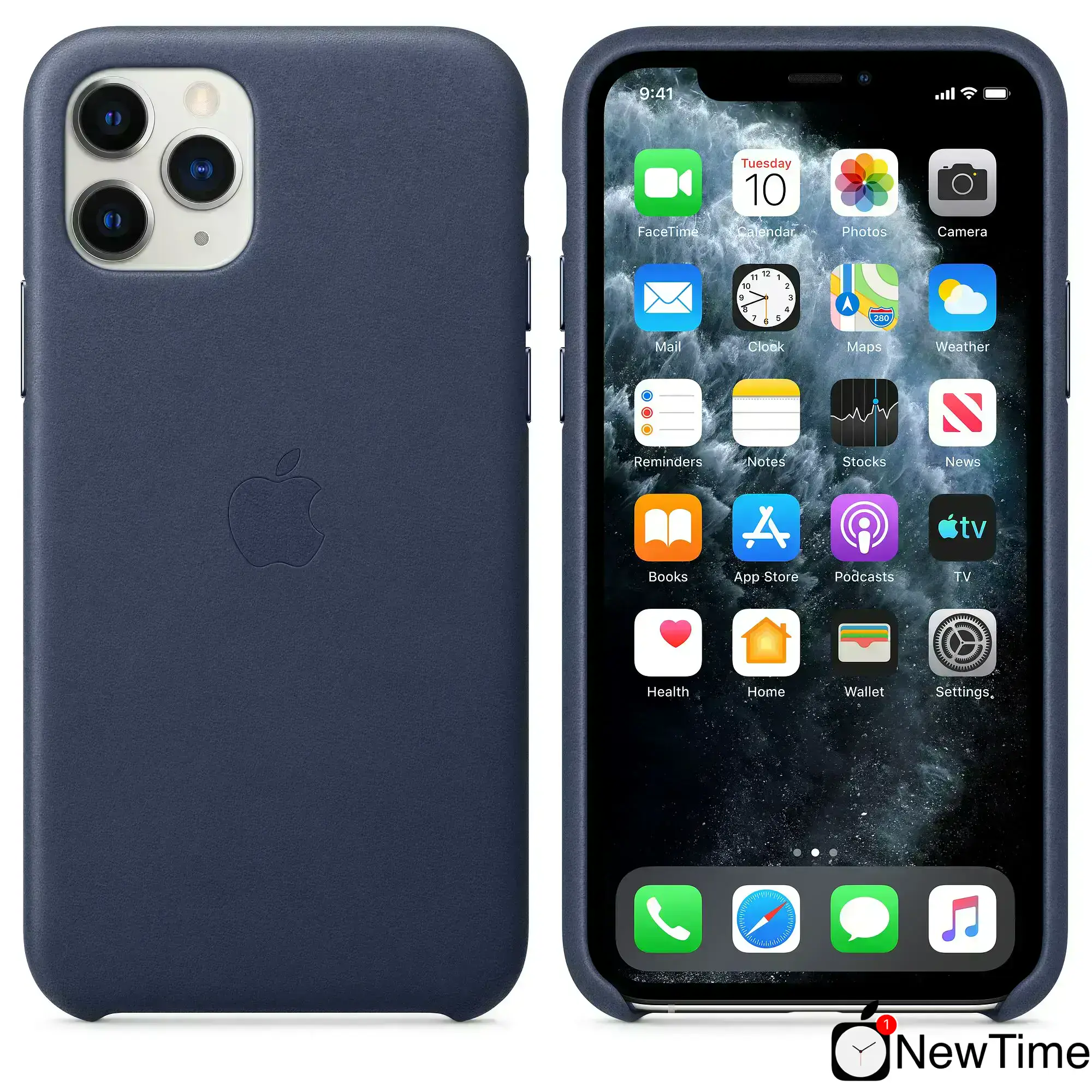 Чохол Apple iPhone 11 Pro Max Leather Case - Midnight Blue (MX0G2)