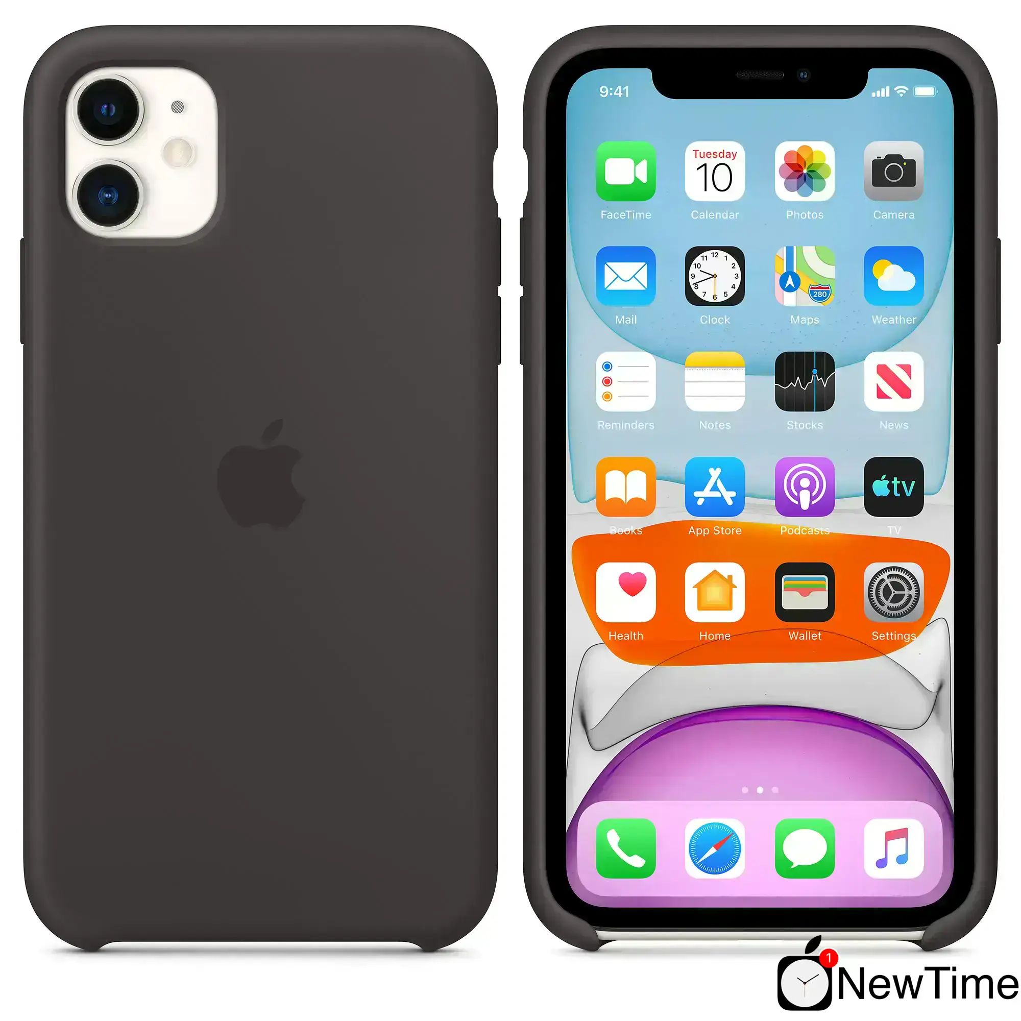 Чехол Apple iPhone 11 Silicone Case Lux Copy - Black (MWVU2)
