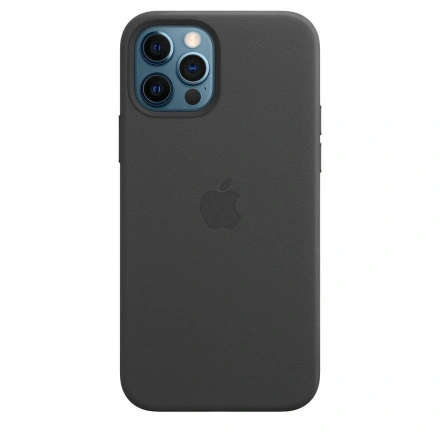 Чехол Apple iPhone 12 Pro Max Leather Case with MagSafe - Black (MHKM3)