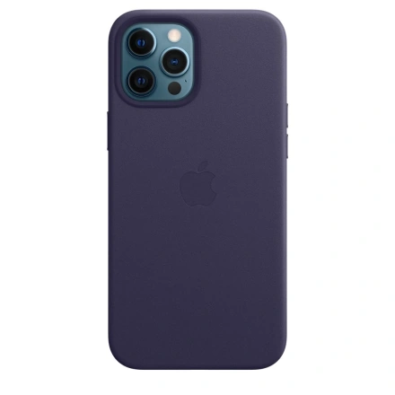 Чехол Apple iPhone 12 Pro Max Leather Case with MagSafe - Deep Violet (MJYT3)