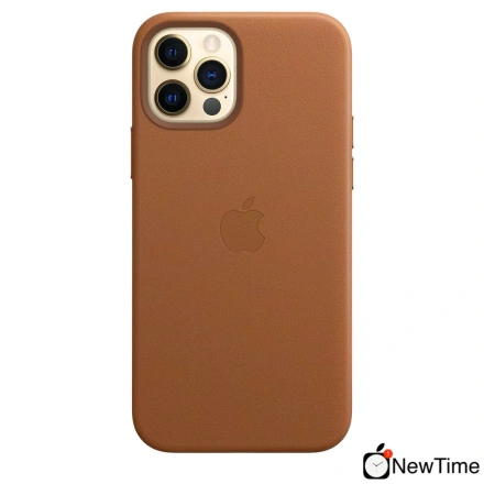 Чехол Apple iPhone 12 | 12 Pro Leather Case with MagSafe Lux Copy - Saddle Brown (MHKF3)