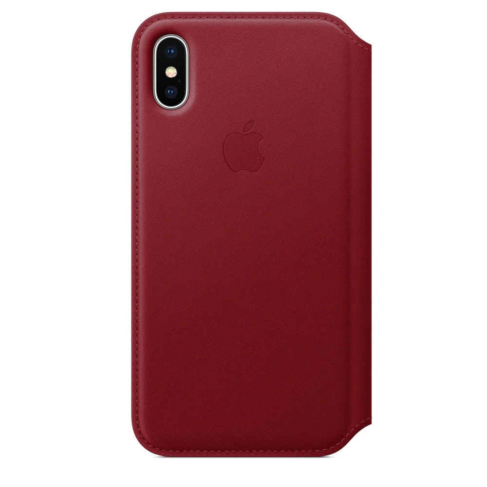 Apple iPhone XS Leather Folio - (PRODUCT) RED (MRWX2)