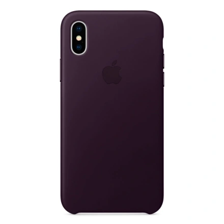 Чохол Apple iPhone X Leather Case - Dark Aubergine (MQTG2)