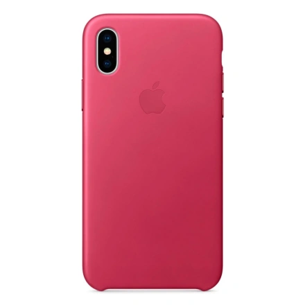 Чохол Apple iPhone X Leather Case - Pink Fuchsia (MQTJ2)