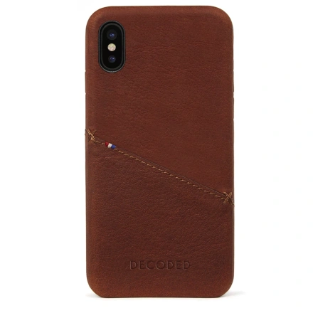 Чехол DECODED Leather Back Cover Card Case Brown for iPhone X/XS (D7IPOXBC3CBN)