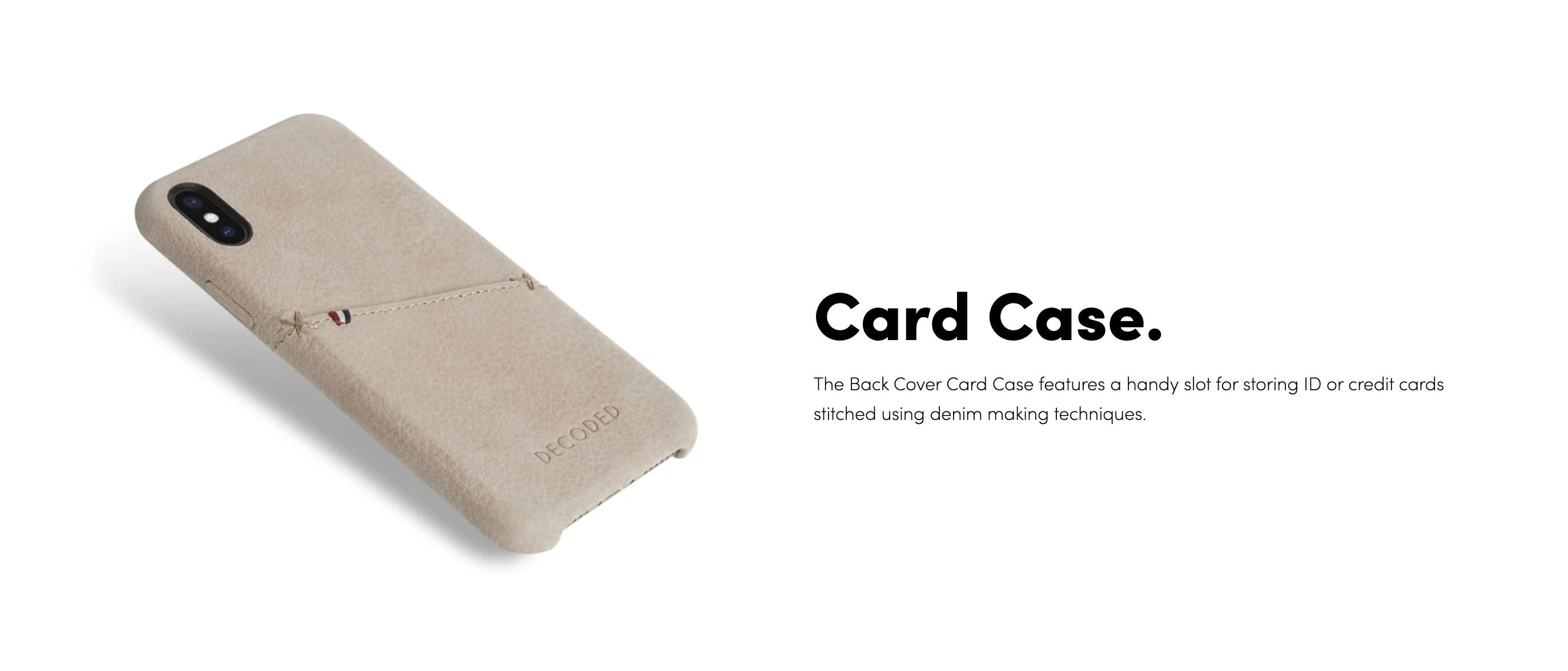 Чехол DECODED Leather Back Cover Card Case Natural for iPhone X/XS (D7IPOXBC3NL)