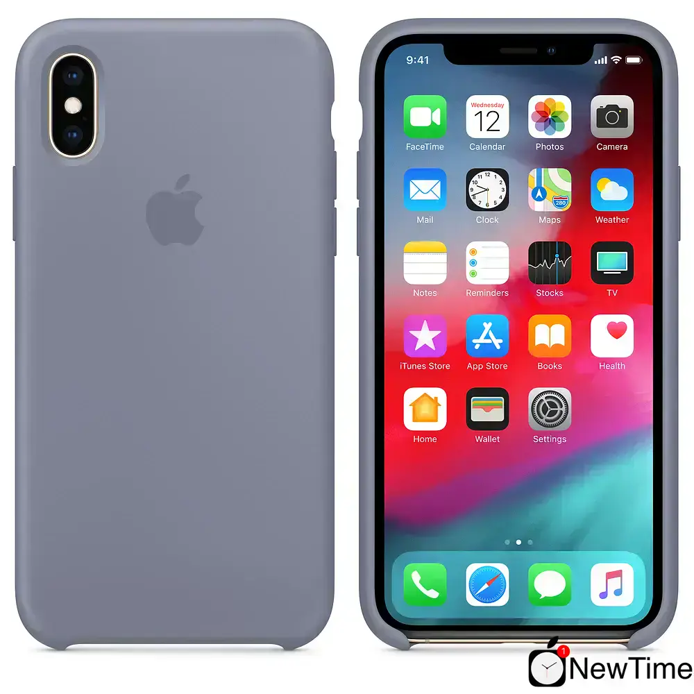 Чехол Apple iPhone X/XS Silicone Case LUX COPY - Lavender Gray (MTFC2)
