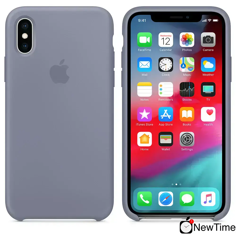 Чехол Apple iPhone X/XS Silicone Case LUX COPY - Lavender Gray (MTFC2)
