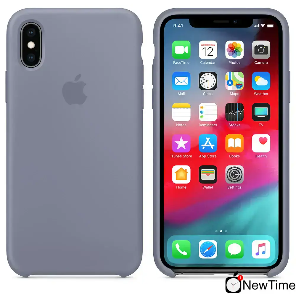 Чехол Apple iPhone X/XS Silicone Case LUX COPY - Lavender Gray (MTFC2)