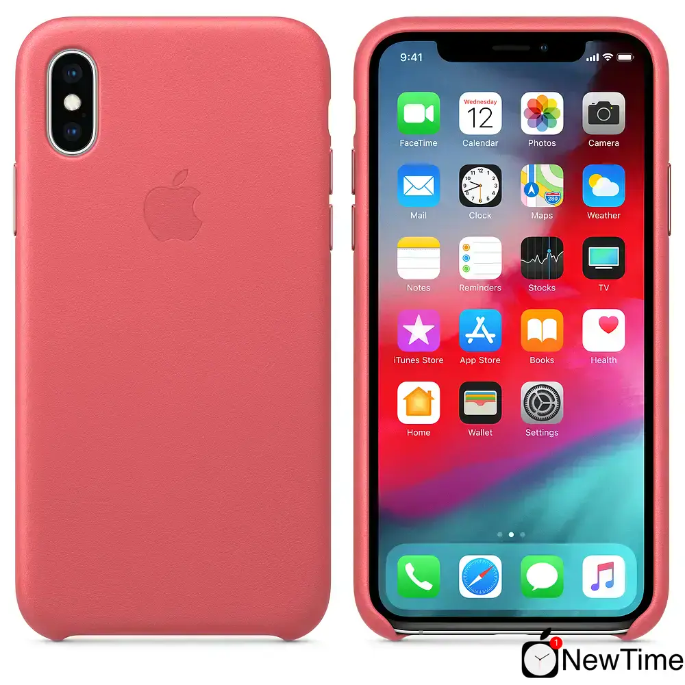 Чехол Apple iPhone XS Leather Case - Peony Pink (MTEU2)