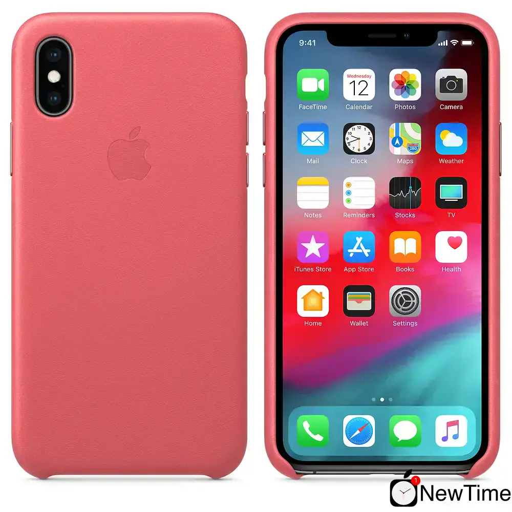 Чехол Apple iPhone XS Leather Case - Peony Pink (MTEU2)