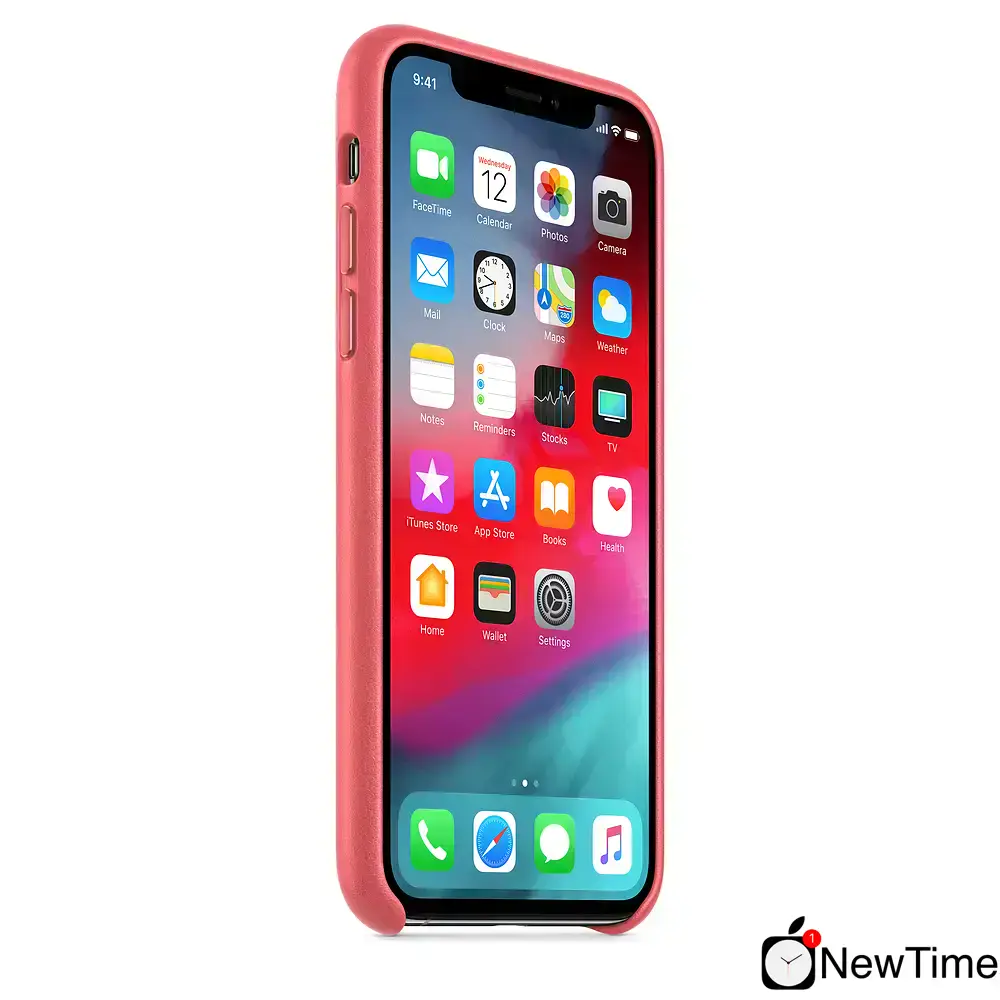 Чехол Apple iPhone XS Leather Case - Peony Pink (MTEU2)