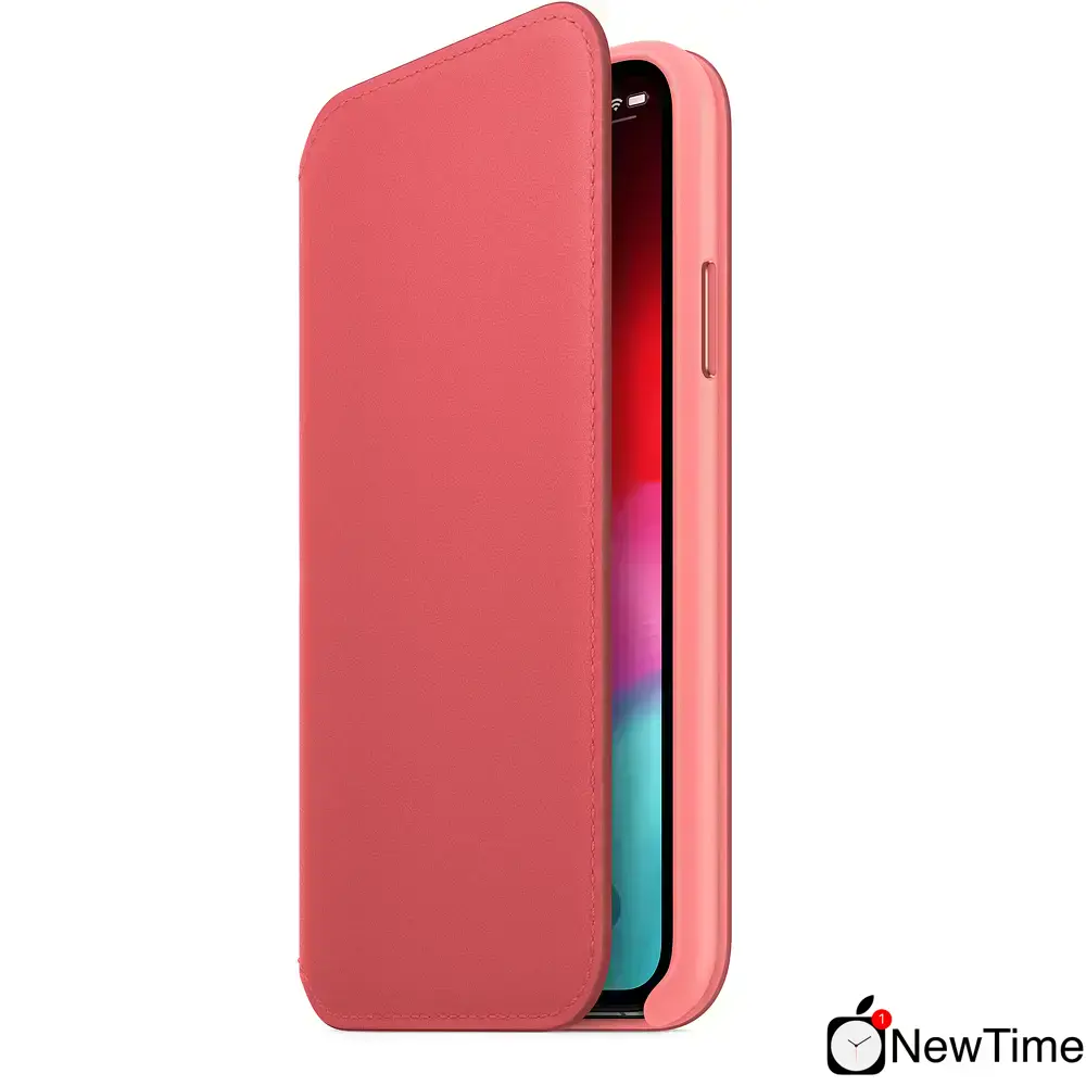 Чехол Apple iPhone XS Leather Folio - Peony Pink (MRX12)