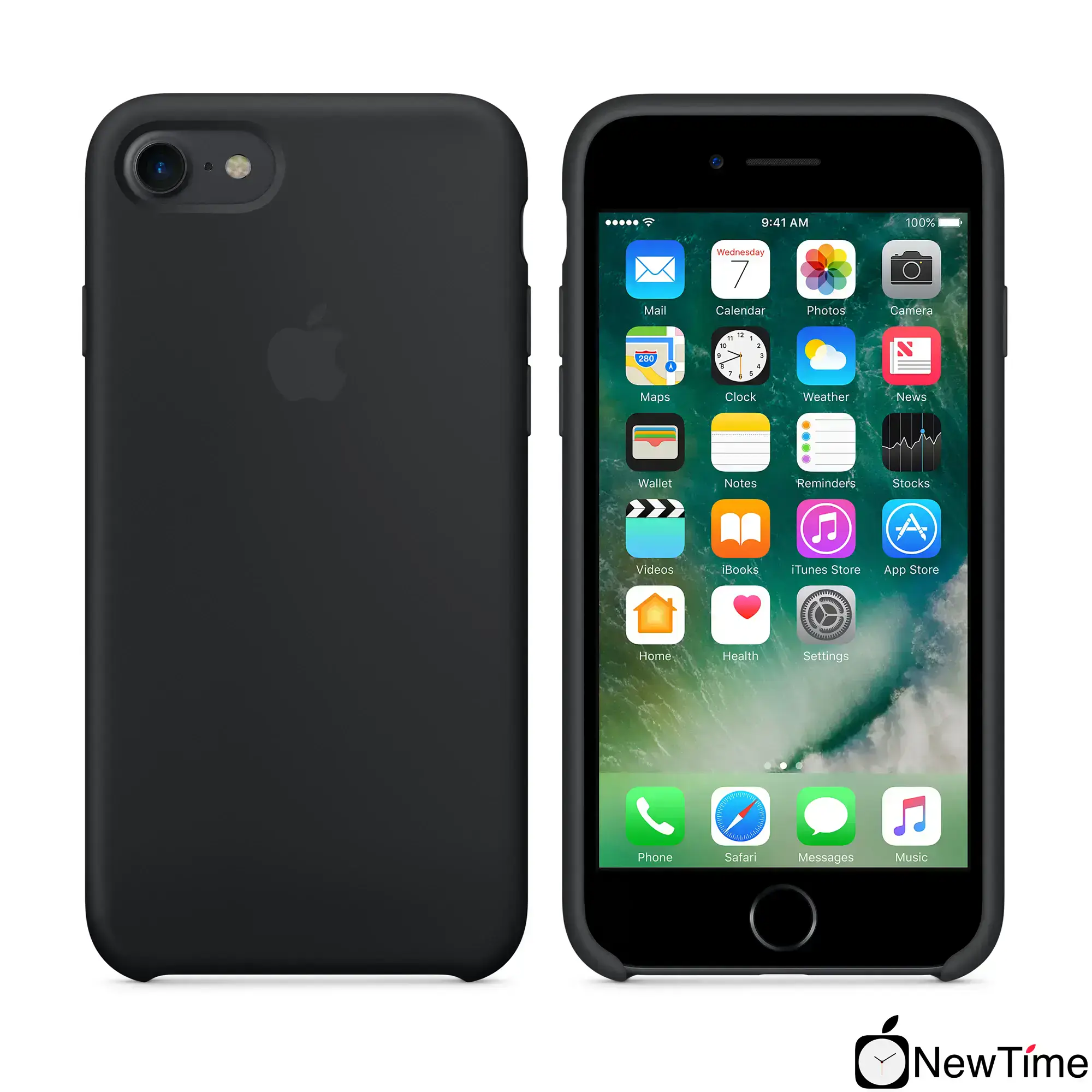 Чехол Apple iPhone 7/8/SE-2 Silicone Case LUX COPY - Black (MMW82, MQGK2)