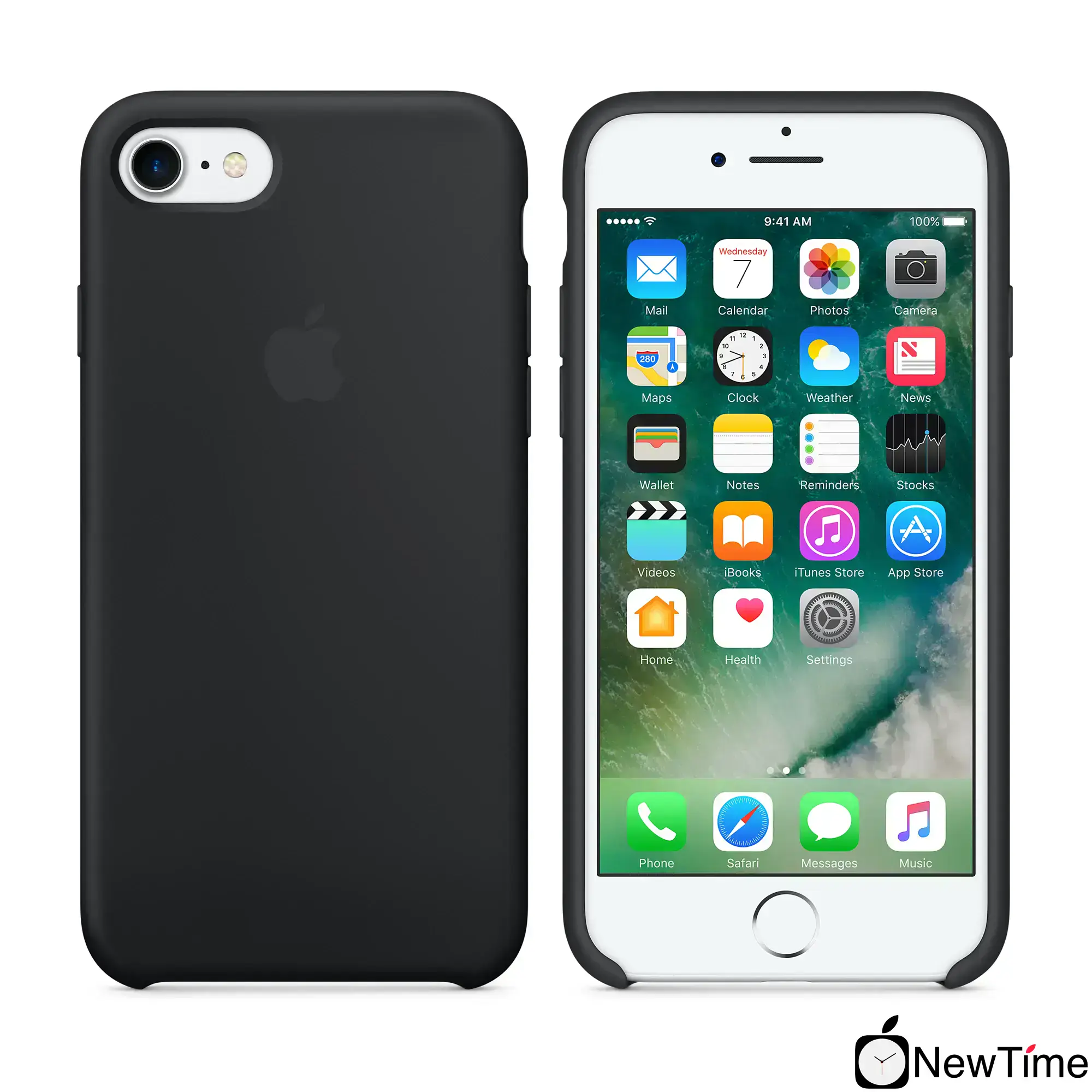 Чехол Apple iPhone 7/8/SE-2 Silicone Case LUX COPY - Black (MMW82, MQGK2)