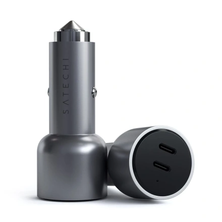 Автомобильное зарядное устройство Satechi 40W Dual USB-C PD Car Charger Space Grey (ST-U2C40CCM)