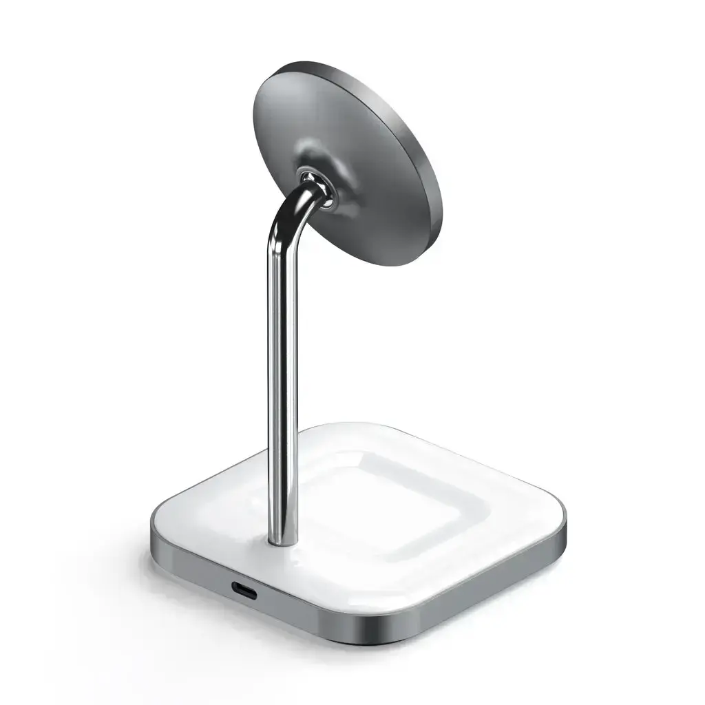 Бездротовий зарядний пристрій Satechi Aluminum 2 in 1 Magnetic Wireless Charging Stand Space Grey (ST-WMCS2M)