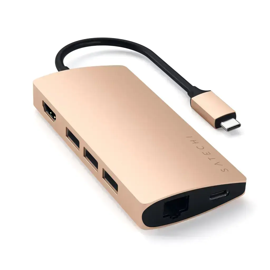 Satechi Type-C Multi-Port Adapter 4K with Ethernet V2 Gold (ST-TCMA2G)