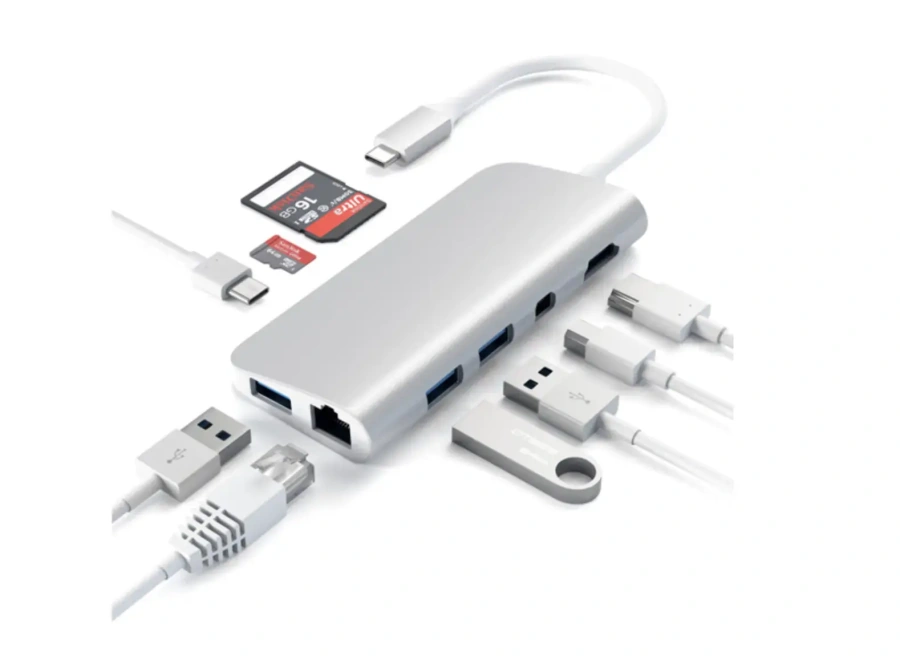 Satechi Aluminum Type-C Multimedia Adapter Silver (ST-TCMM8PAS)