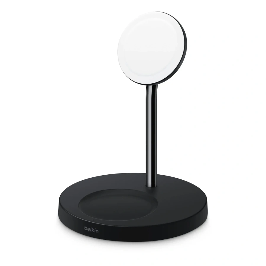 Підставка для бездротової зарядки Belkin 2-in-1 Wireless Charger with MagSafe 15W - Black (WIZ010VFBK)