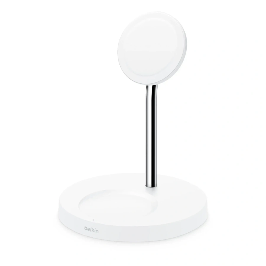 Підставка для бездротової зарядки Belkin 2-in-1 Wireless Charger with MagSafe 15W - White (WIZ010VFWH)