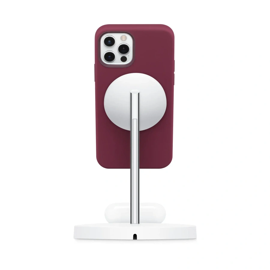 Підставка для бездротової зарядки Belkin 2-in-1 Wireless Charger with MagSafe 15W - White (WIZ010VFWH)