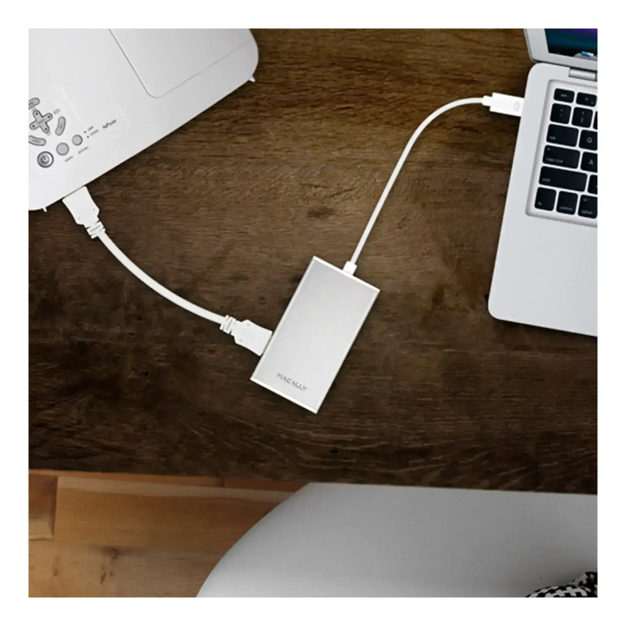 Адаптер Macally Mini DisplayPort to 3-in1 DVI/HDMI/VGA 4K - White (MD-3N1-4K)
