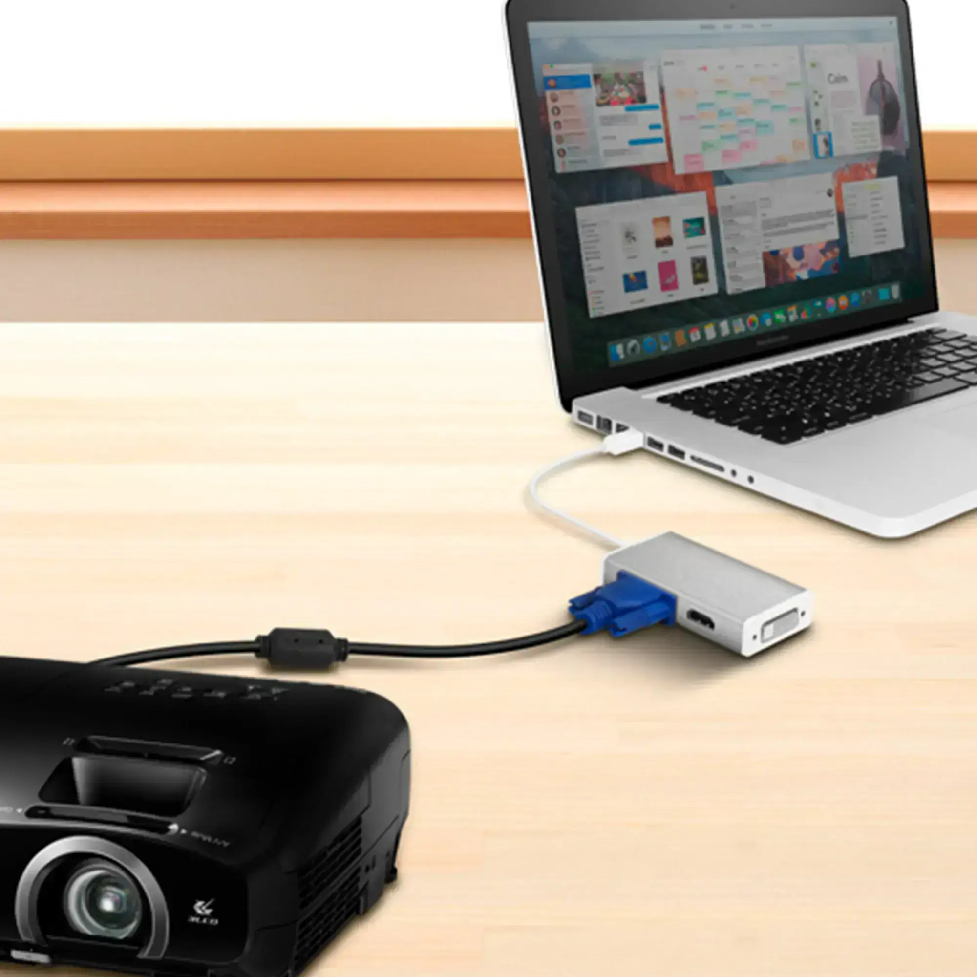 Адаптер Macally Mini DisplayPort to 3-in1 DVI/HDMI/VGA 4K - White (MD-3N1-4K)