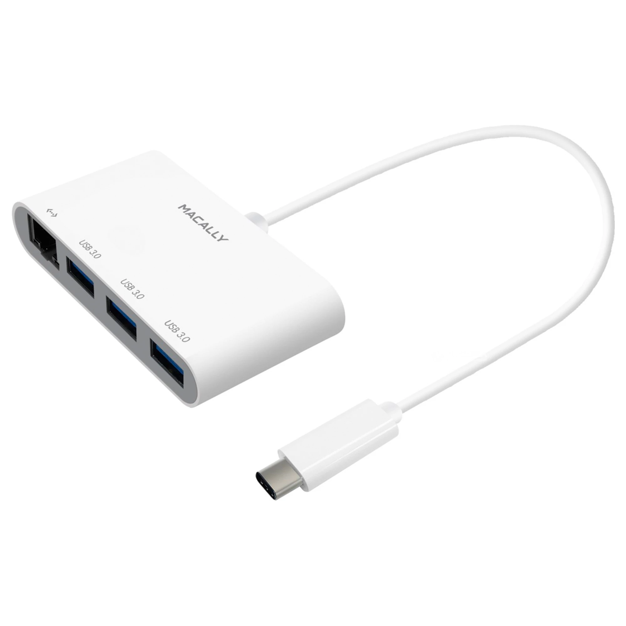 Адаптер Macally USB-C to USB-A hub with Ethernet (UCHUB3GB)