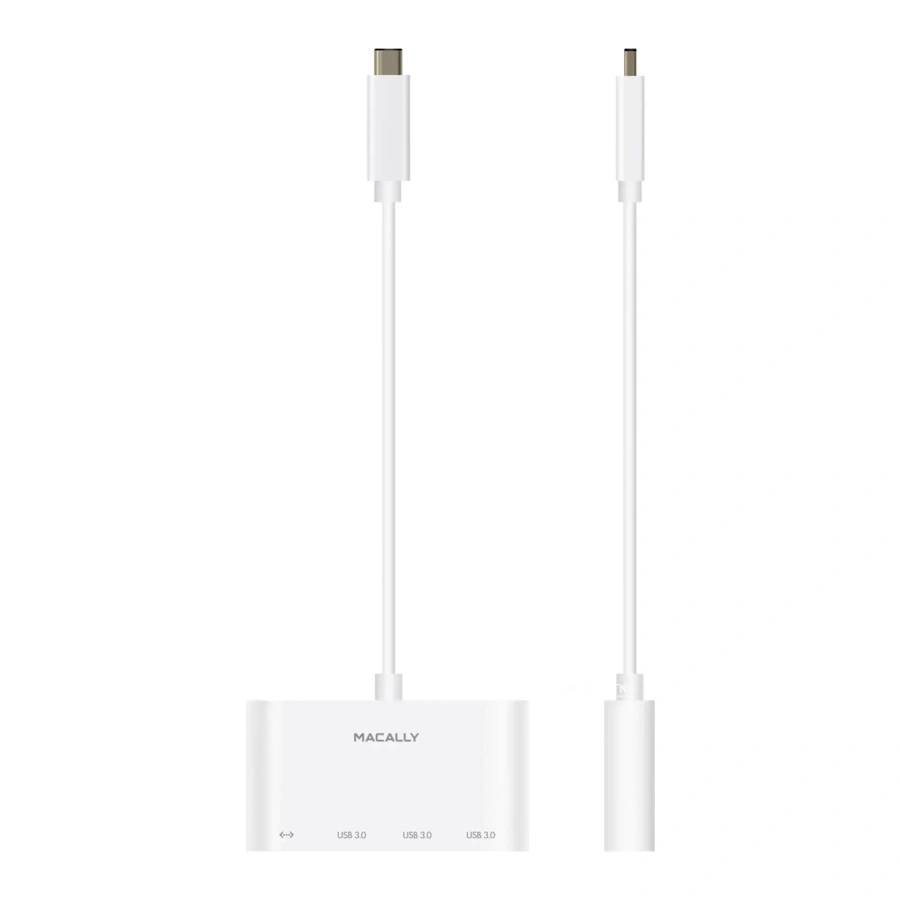 Адаптер Macally USB-C to USB-A hub with Ethernet (UCHUB3GB)