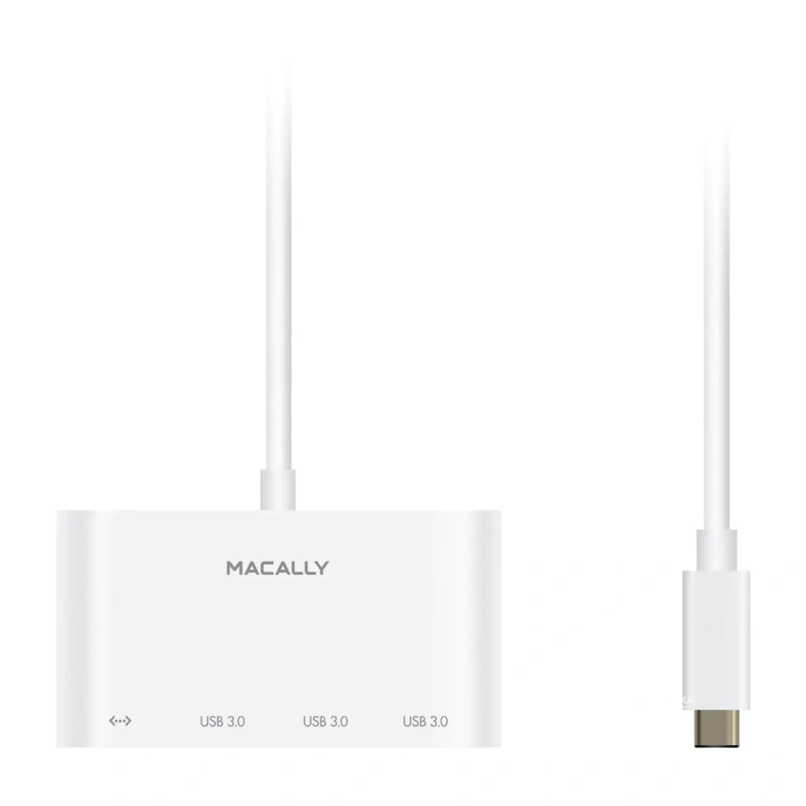 Адаптер Macally USB-C to USB-A hub with Ethernet (UCHUB3GB)