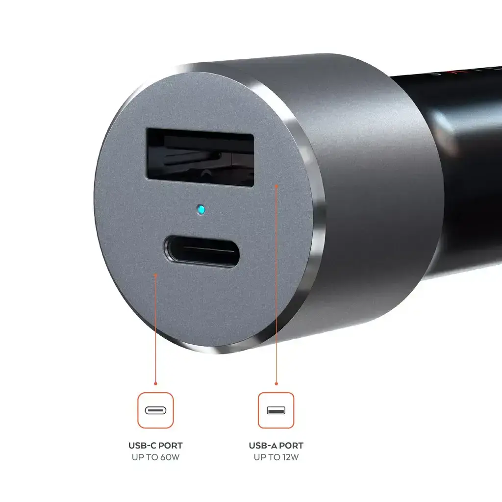Автомобильное зарядное устройство Satechi 72W Type-C PD Car Charger Space Grey (ST-TCPDCCM)