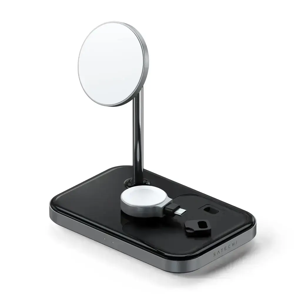 Беспроводное зарядное устройство Satechi Aluminum 3 in 1 Magnetic Wireless Charging Stand Space Gray (ST-WMCS3M)