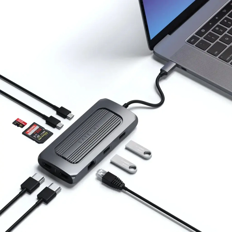 Satechi Aluminum USB-C Multi-Port MX Adapter Space Gray (ST-UCMXAM)