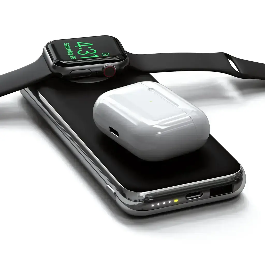 Зовнішній акумулятор Satechi Quatro Wireless Charger 10 000 mAh Space Gray (ST-UC10WPBM)