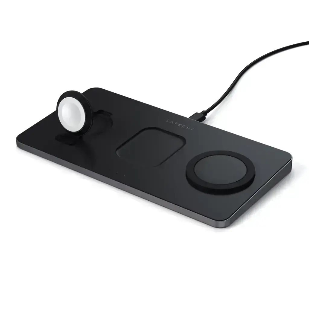 Бездротовий зарядний пристрій Satechi Trio Wireless Charging Pad Space Grey (ST-X3TWCPM)