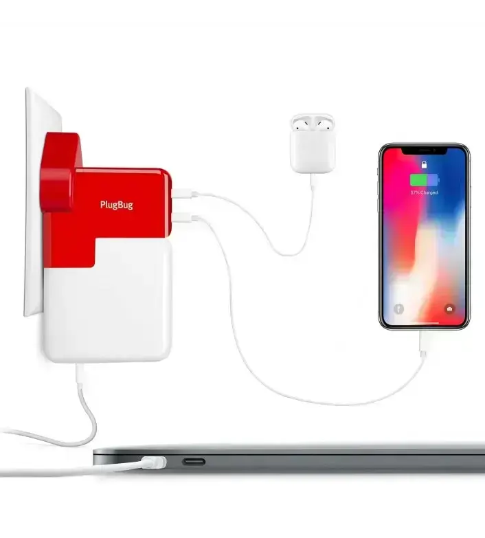 Универсальный дорожный адаптер Twelve South PlugBug Duo для MacBook + зарядное устройство для двух iPhone/iPad/USB