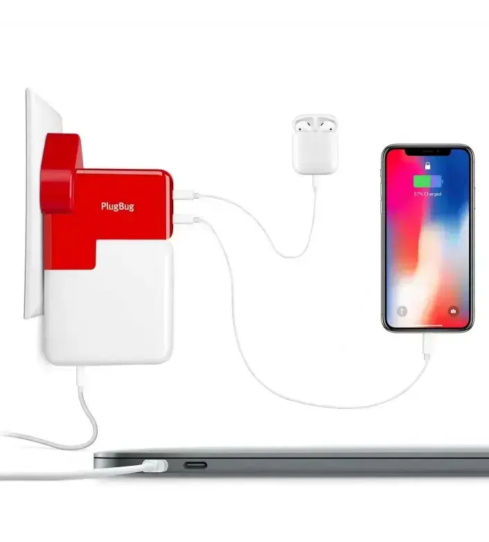 Универсальный дорожный адаптер Twelve South PlugBug Duo для MacBook + зарядное устройство для двух iPhone/iPad/USB
