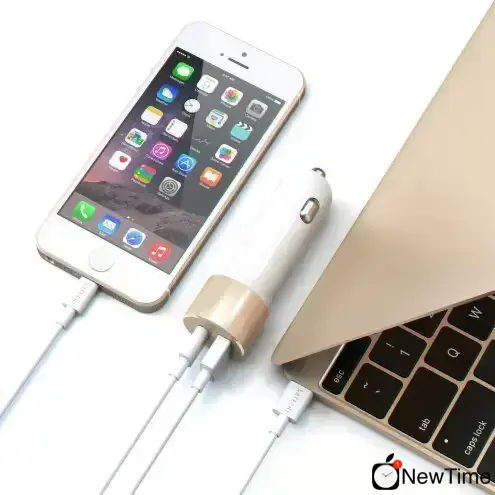 Автомобільний зарядний пристрій Satechi USB Car Charger with Type C Gold (ST-TCUCCG)